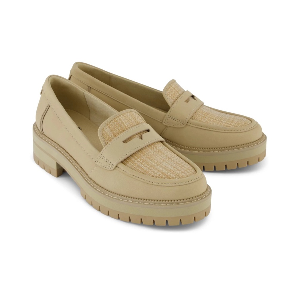 Cara Loafer Natural Almond Leather and Rafia - Picture 2 of 5
